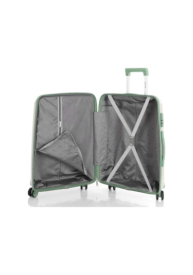 Mçs 3lü Set Kırılmaz Silikon Seyahat Valizi Bavulu V305 Kemik Su Yeşili Bej