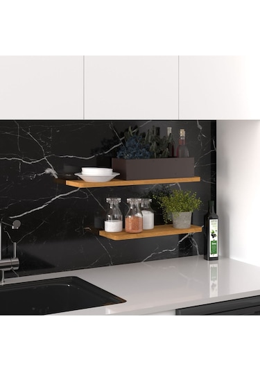 Modern Organizer Düzenleyici Dekoratif 2'li Kitaplık Banyo Mutfak Duvar Rafı Petra
