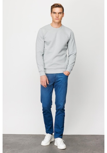 Igs İgs Erkek Açık Gri Standart Bisiklet Yaka Sweatshirt Açık Gri