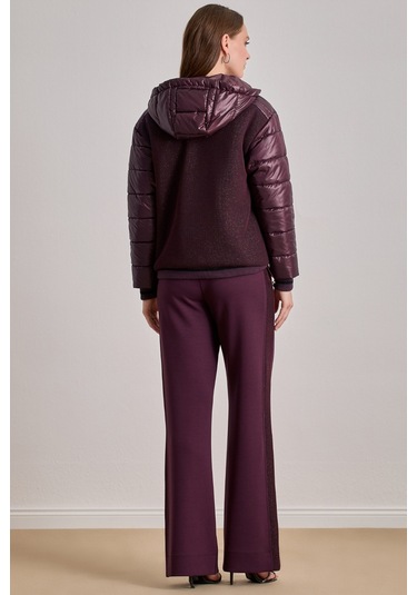 Günlük Giyim Bordo Kapitoneli Mont Bordo