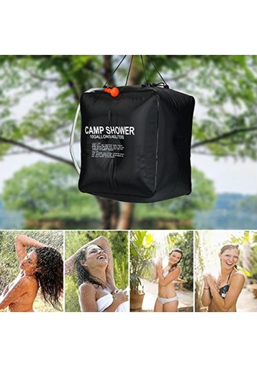 Konesam 40l Güneş Enerjili Dışarıdaki Duş Çantası - 3 Saatte Suyu 30 C'ye Isıtma, 10 Dakika Kullanıma Uygun, Dayanıklı Pvc Materyal Diğer