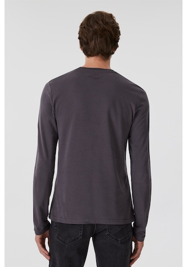 Lee Cooper Renzo Erkek O Yaka Uzun Kol T-Shirt Antrasit-15358 Antrasit