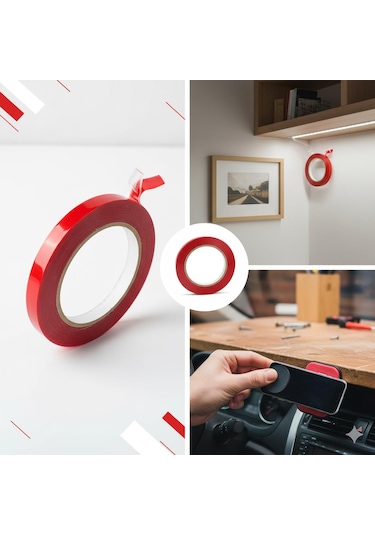 Çift Taraflı Şeffaf Süper Yapışkan Bant 1cm X 5m