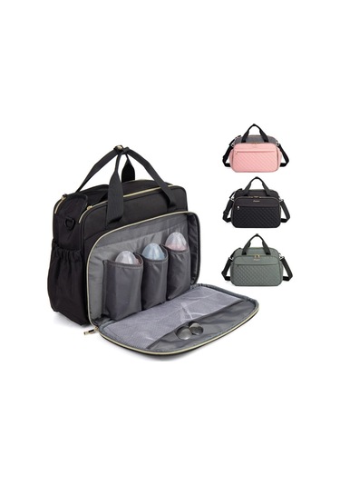 Jialan Anne Bebek Bezi Çantası Büyük Kapasiteli Çanta Anne İçin Siyah