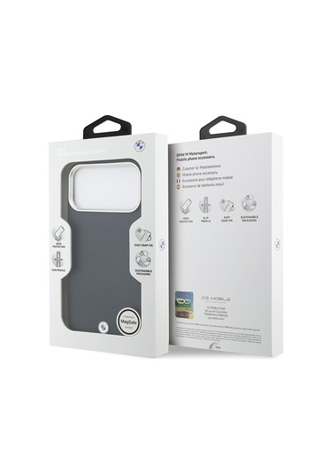 İphone 17 Pro Max Uyumlu Kılıf Bmw Lisanslı M-safeli Metal Logolu Tam Kaplama Deri Kapak Lacivert Lacivert