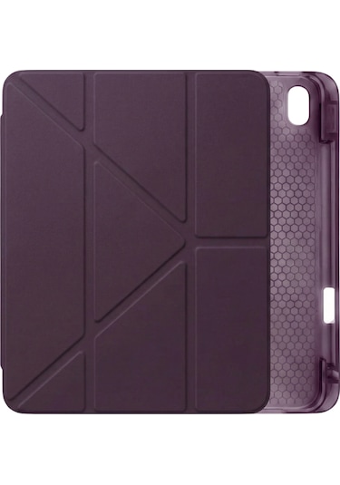 Ps Apple Uyumlu iPad A16 / 10.9 10. Nesil Tri Folding Standlı Kılıf - Damson Kapaklı Kılıf