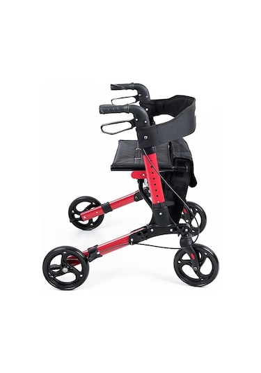 Medikaltec Comfort Plus Dm-9102 Kırmızı Lüx Alüminyum Rolatör