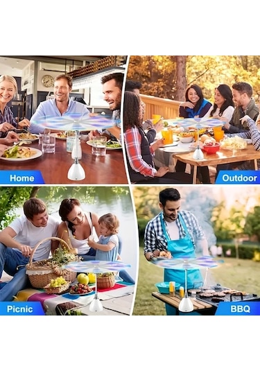 Boatshop1 2 Adet Sinek Kovucu Fan Yumuşak Kanatlı Usb Veya Pil İle Çalışan Sinek Savar Mutfak Piknik Yemek Masası İçin