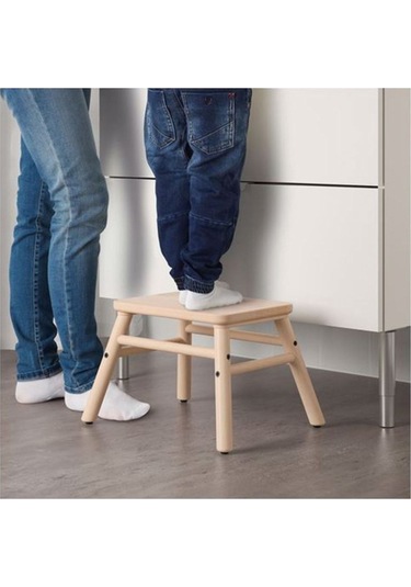 Vılto Banyo Tabure, Masif Huş Meridyendukkan 25 Cm Banyo Bank Basamaklı Tabure Kahverengi