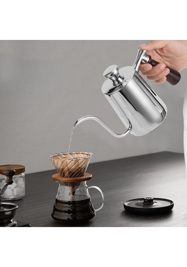 600ml Gooseneck El Yapımı Demlik Kaiyi Gosterildigi Gibi