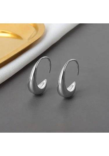 925ayar Gümüş Yarım Ay Küpe