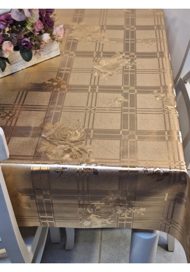 Gold Parlak Silinebilir Masa Örtüsü - Elyaflı Pvc Muşamba Gdl601 Bakır