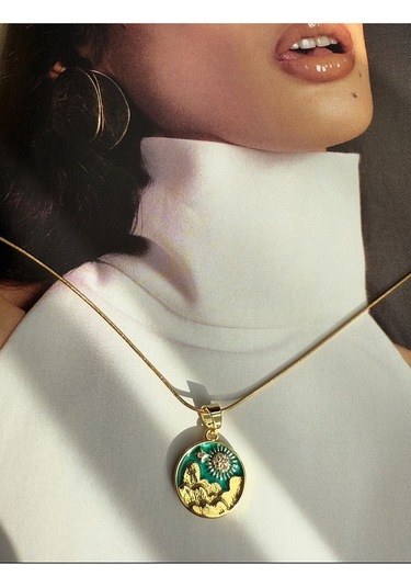 Doğan Güneş Paslanmaz Çelik Kararmaz Kadın Kolye Modern Ve Şık Altın