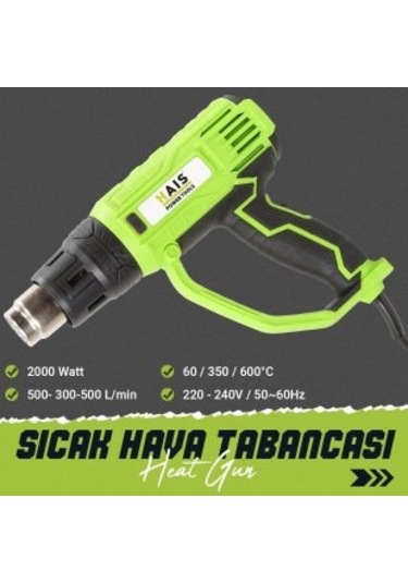 Hais Hg12 Profesyonel Sıcak Hava Tabancası  2000 Watt