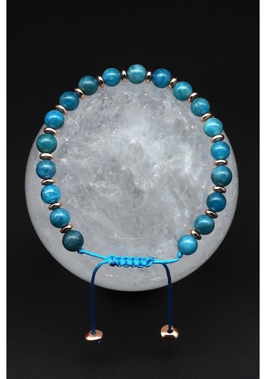 Alibaba Doğaltaş  Apatit Doğal Taş Makrome Örme Bileklik