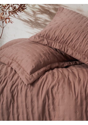 Cotton Box Serra Çift Kişilik Yatak Örtüsü Niva Gül Kurusu Gül Kurusu