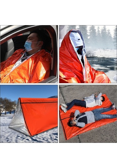 Pazly Portatif Turuncu Uyku Tulumu Seti, 2 Adet, Hafif Ve Kompakt, 2 Boyut Seçeneği Turuncu