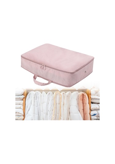 Homyl Yorgan Saklama Çantası Kendini Sıkıştırma Pembe