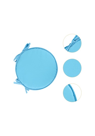 Suntek Yuvarlak Sandalye Yastık Zemin Pouf Mat Pedi Mavi-38-cm Mavi 38 Cm