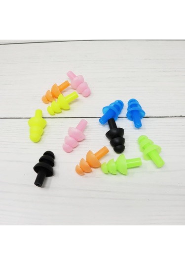 Yüzme, Öğrenme Vb. İçin Yeniden Kullanılabilir Silikon Yüzme Kulak Tıkacı Çiftleri Yumuşak Ve Esnek Kulak Tıkacı