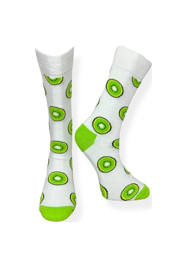 5'li Unısex Meyve Ve Hayvan Temalı Kivi, Karpuz, Avokado, Bal Arısı Ve Elma Tasarımlı Esnek Nem Alabilen Pamuklu Spor Soket Çoraplar Çok Renkli
