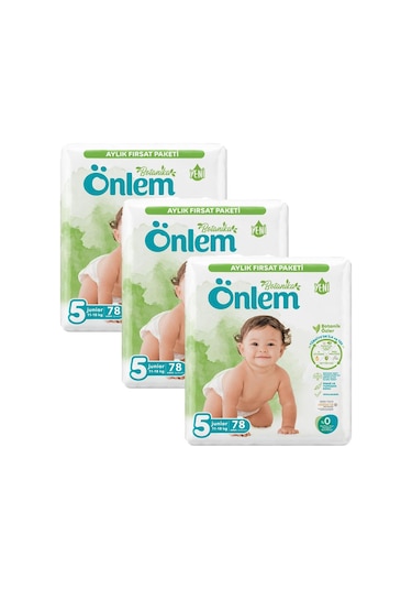 Önlem Botanika 5 Numara Junior Bebek Bezi 78 Adet 11-18 Kg X 3 Adet 3'lü