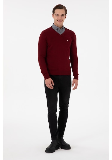 U.s. Polo Assn. Erkek Bordo Kazak /triko 50298283-vr014 Bordo