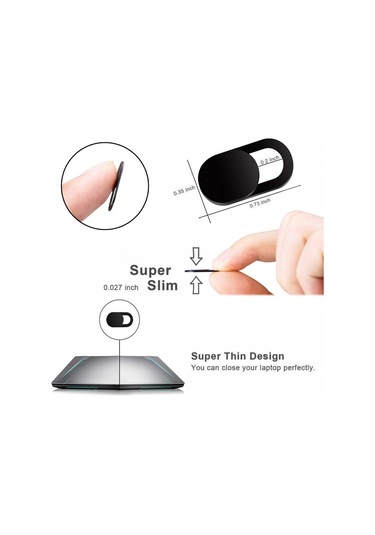 Geeksen Kamera Koruması Kaydırmalı Kapağı - Telefon/tablet/dizüstü Bilgisayar Uyumlu - Siyah - 6 Adet Paket
