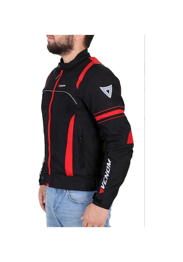 Venom Motosiklet Motorcu Siyah-kırmız Spin Motorcu Mont