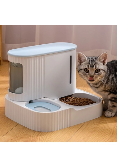 Vendortuning Yarı Otomatik Kedi Mama Su Kabı 1 L