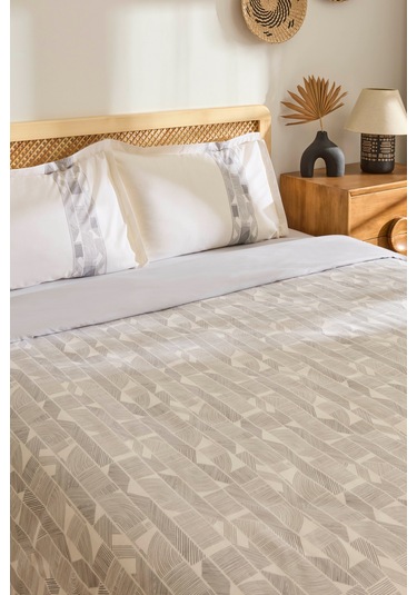 Kaşmir Home Reno %100 Pamuk Çift Kişilik Nevresim Takımı Antrasit Antrasit