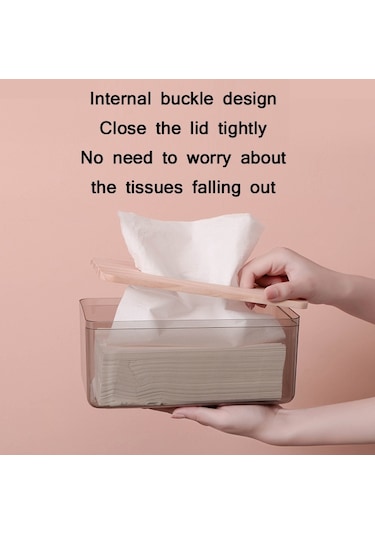 Sones Ev Oturma Odası Şeffaf Mendil Saklama Kutusu, Renk: Küçük Siyah