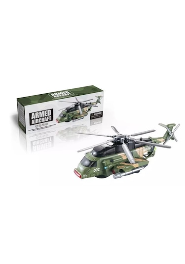 Pilli Çarp Dön Askeri Helikopter Işıklı Sesli
