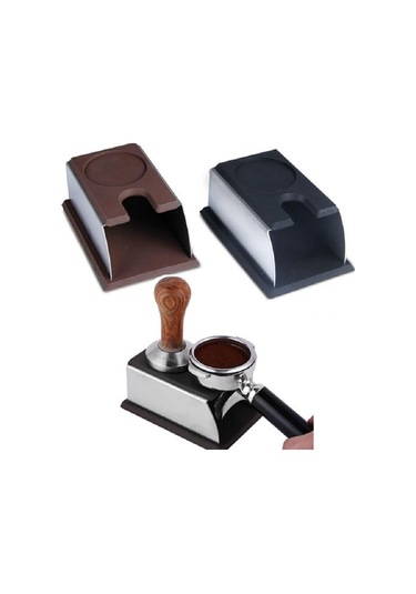 Paslanmaz Çelik Espresso Kahve Sabotaj Standı Çekiç Pedi Siyah