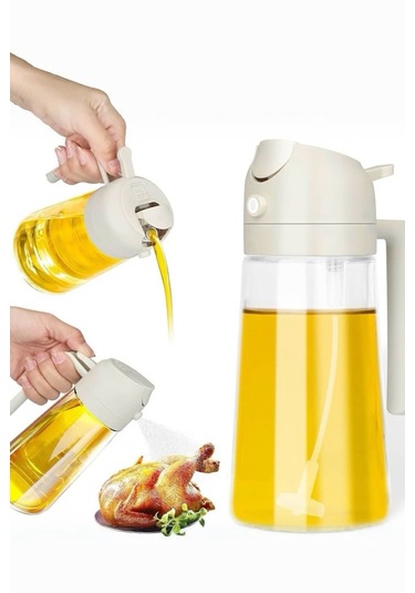 2 Adet 550ml Yeni Nesil Çift Fonksiyonlu Cam Yağdanlık