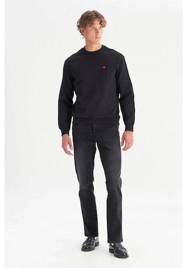 Wrangler Regular Fit Siyah Erkek Sweatshirt W2520255001 Siyah