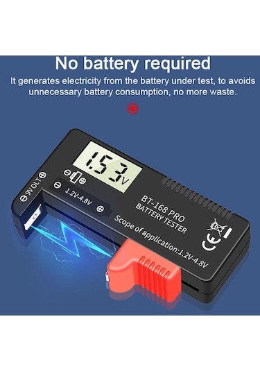 168 Pro Dijital Ekran Evrensel Pil Test Cihazı Taşınabilir Pil Kapasitesi Göstergesi Pratik