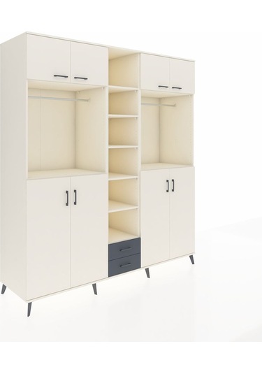 Kronos Dolap 14 Raflı 2 Çekmeceli 2 Askılı 220x59x243 Aytaşı-aytaşı/antrasit Aytası/antrasıt