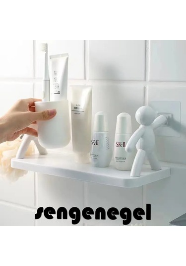 Sengenegel Kendinden Yapışkanlı Banyo Rafı Tarz Baharatlık Rafı Organizer Düzenleyici - 1 Adet