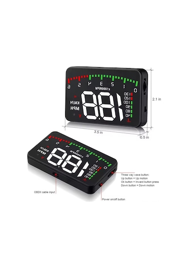 Suofeng A900 Oto Hud Görüntüleyici - Hız, Devir, Su Sıcaklığı, Voltaj Gösterimi, Tüm Araçlar İçin Plug & Play