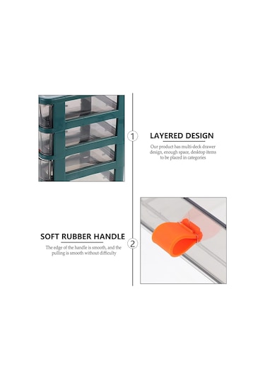 Anjiexun Masaüstü Depolama Dolabı Küçük Çok Katmanlı Çekmece Depolama 5 Çekmece Yeşil