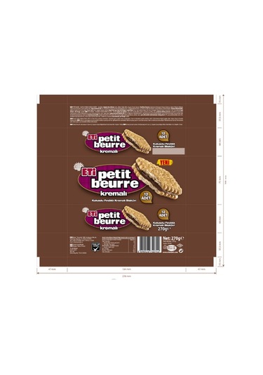 Eti Petit Beurre Kakaolu Fındık Kremalı Bisküvi 270 Gr 15 Adet-86