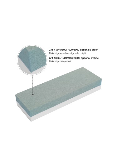 Kosona Beyaz Korundum İki Yönlü Taşlı Bıçak Kesici 240/800 Tane Seti Suyla Kullanıma Hazır Pratik Ve Dayanıklı