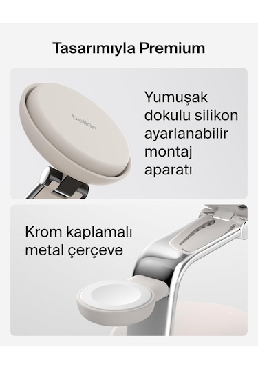 Belkin Ultracharge Pro Magsafe Uyumlu 3 Ü 1 Arada Qi2 25w Kablosu 64752460