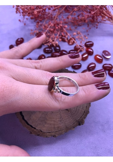 Nsa Gümüş Akik Taşlı Gümüş Yüzük 925 Ayar (512653998)