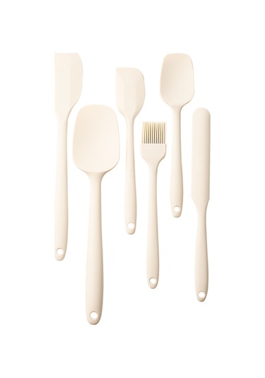 Kosona 700 F Yüksek Sıcaklığa Dayanıklı 6 Parça Yemek Grubu Silikon Spatula Seti Gri - Fritöz, Pişirme Ve Döndürme İçin