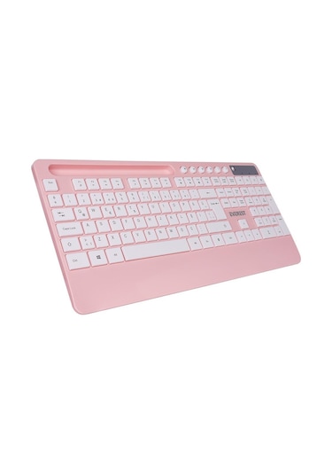 Everest Km-9676 Beyaz/pempe Multimedya Tablet-telefon Standlı Klavye + Mouse Set Optik