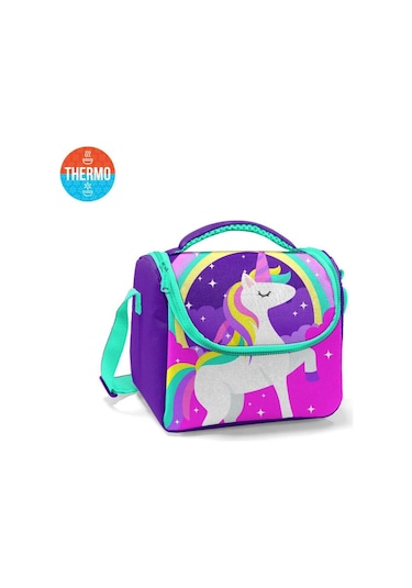 Coral High Kids Mor Su Yeşili Unicorn Desenli Thermo Beslenme Çantası 11833