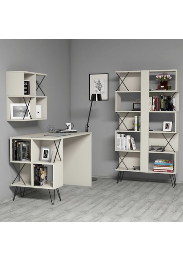 Variant Extra Raflı Çalışma Masası Ve Kitaplık Takımı