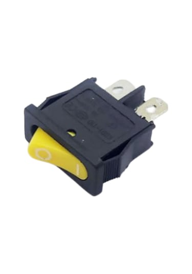 Dar Tekli Mini Işıksız On-off Anahtar Siyah Kasa Sarı 2 Pinli Dar Tekli Mini Işıksız Switch 5 Adet